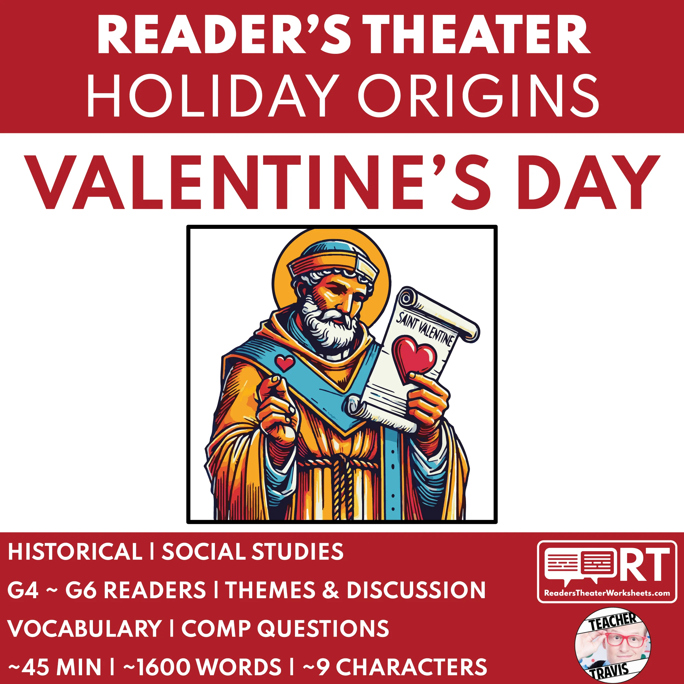 Valentine's Day Reader's Theater worksheet for second graders to enhance reading fluency