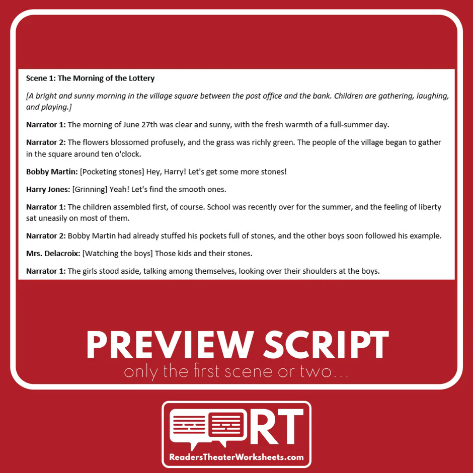 Reader's Theater worksheet featuring a Valentine's Day script for second graders to enhance reading fluency