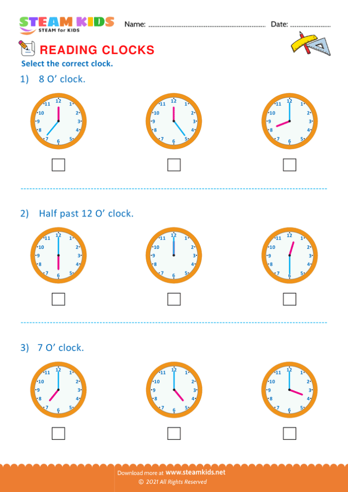 Set the Clocks to the Right Time Practice Exercise 4 Second grade students practice reading analog clocks and telling time with this interactive worksheet activity