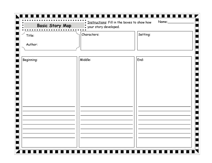 Reading worksheet for First Grade Colorful worksheet titled "Map That Story!" designed to enhance reading comprehension for first graders. Engaging activity for students to identify story elements and retell narratives.