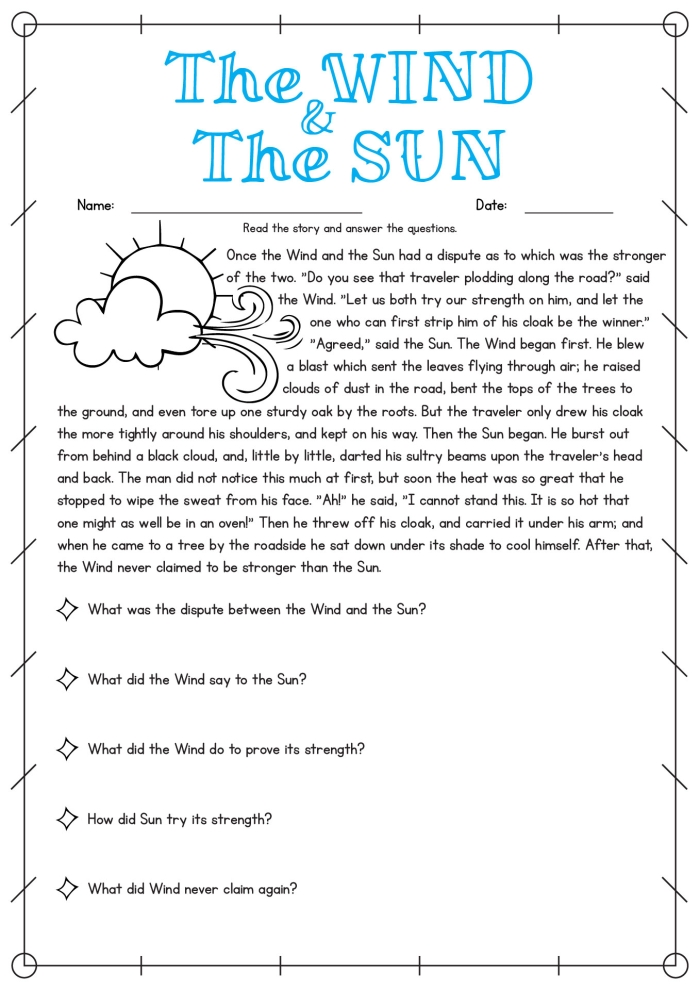 Reading Comprehension worksheet for "The Open Window" featuring Saki's classic story for eighth graders