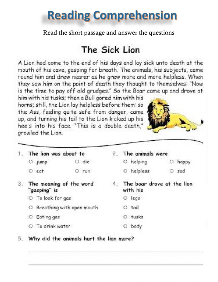Reading Comprehension worksheet focusing on Pinocchio for third graders