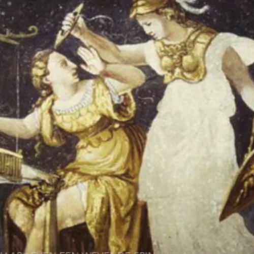 A seventh grade reading comprehension worksheet featuring the mythological tale of Arachne and her weaving contest.