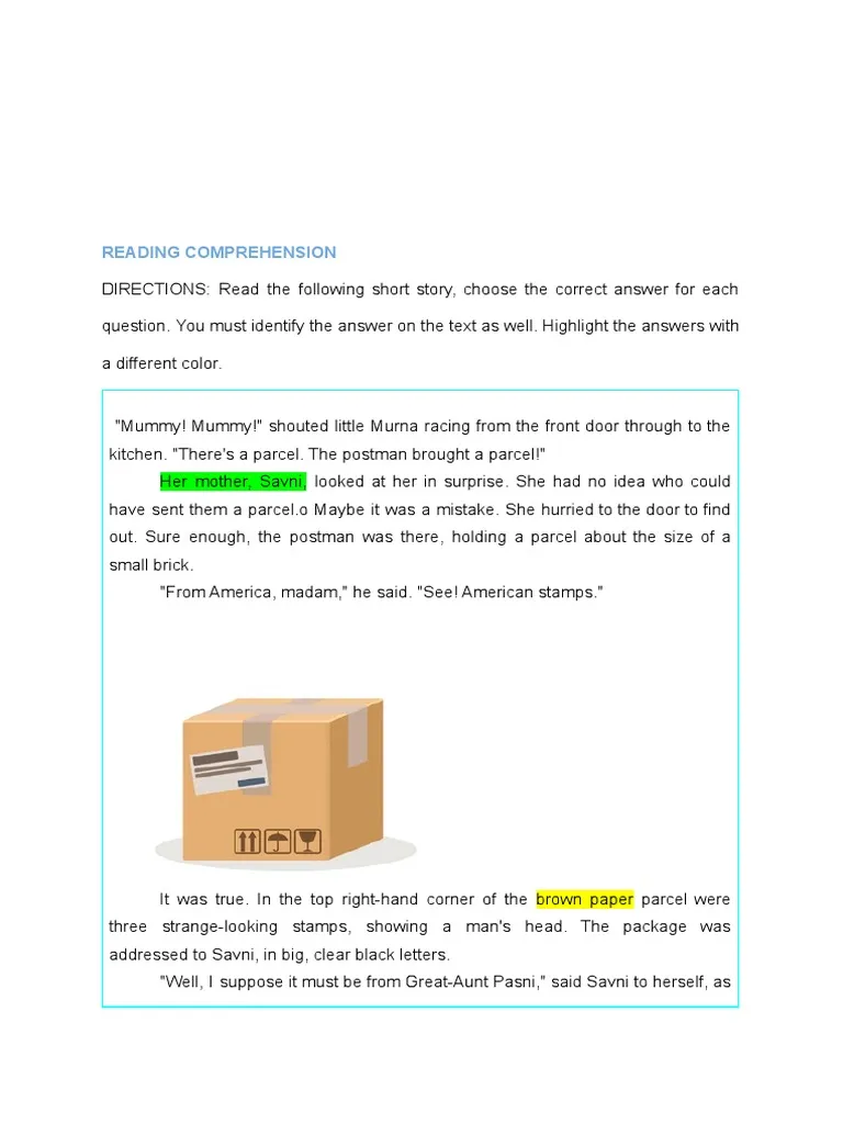 A third grade student reads a story about Alexis competing on a game show while answering comprehension questions about characters and events