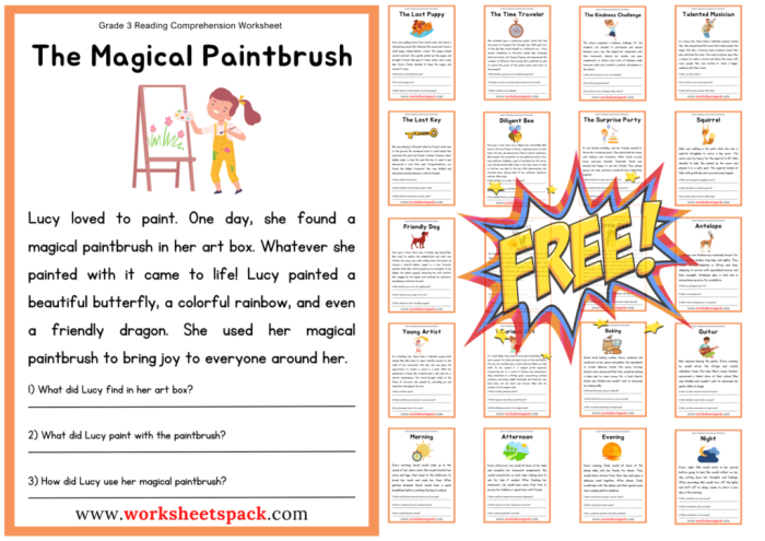 The Ice Cream Disaster reading comprehension activity for third grade students 16 Third grade reading comprehension worksheet featuring a passage titled The Ice Cream Disaster