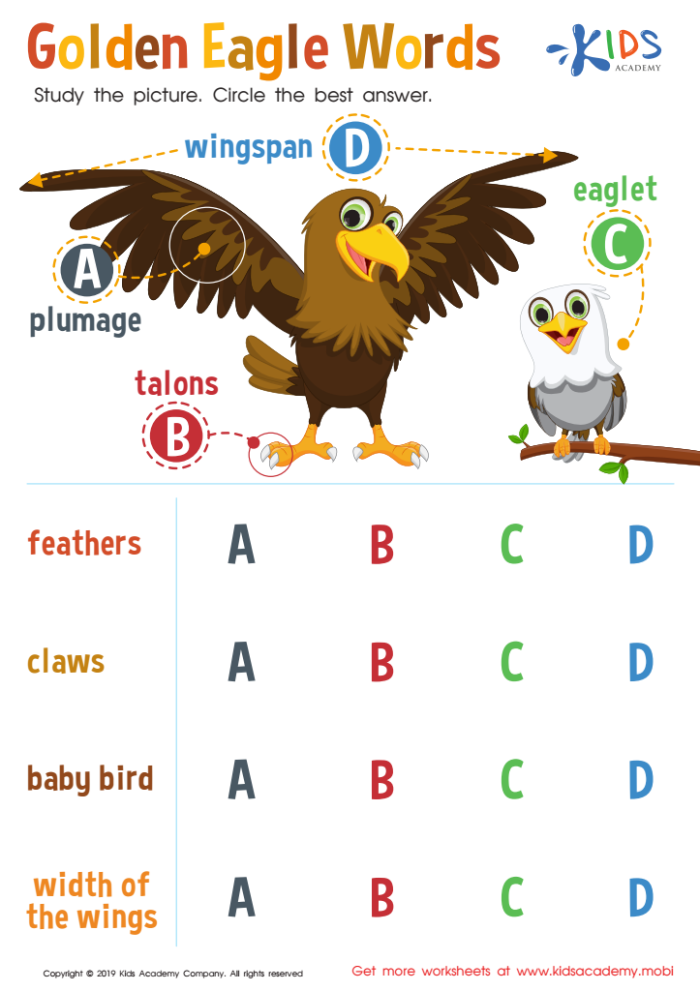 Worksheet for enhancing reading comprehension skills through the fable The Serpent and the Eagle