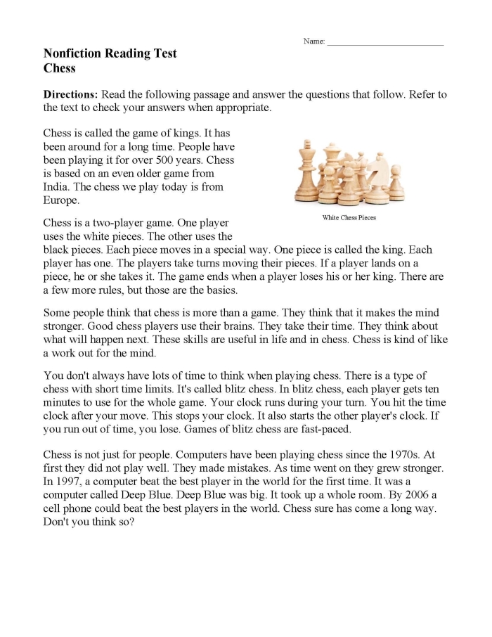 Reading comprehension worksheet featuring the fable The Serpent and the Eagle for fourth graders