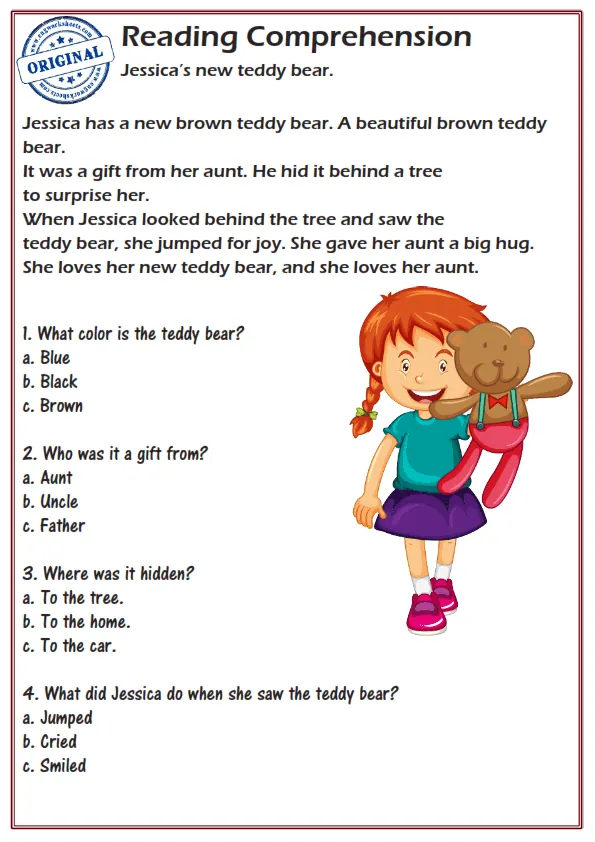 Reading Comprehension Lost and Found Worksheet 19 for Seventh Grade Alphabet Skills Seventh grade student worksheet featuring the Reading Comprehension Lost and Found fiction story for alphabet learning