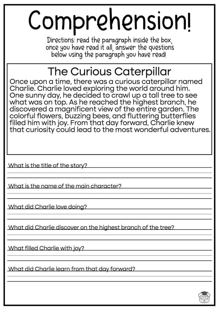 Reading worksheet for Sixth Grade An engaging worksheet featuring the story "The Adventure Begins" for sixth graders to enhance their reading comprehension skills. Reading Comprehension: The Adventure Begins worksheet for sixth grade learners.