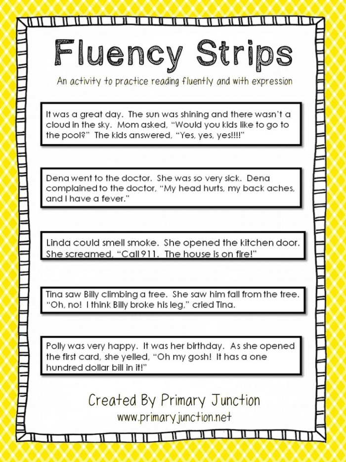 Children practicing reading fluency with a passage from Through the Looking-Glass
