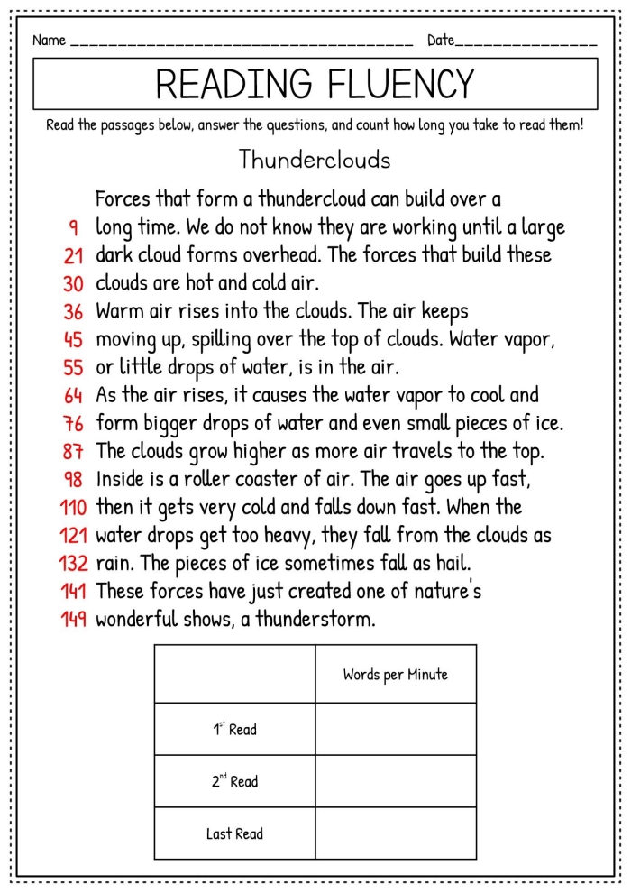 Kids practicing reading fluency with an excerpt from Through the Looking-Glass. Fourth-grade worksheet focused on comprehension and exponents.