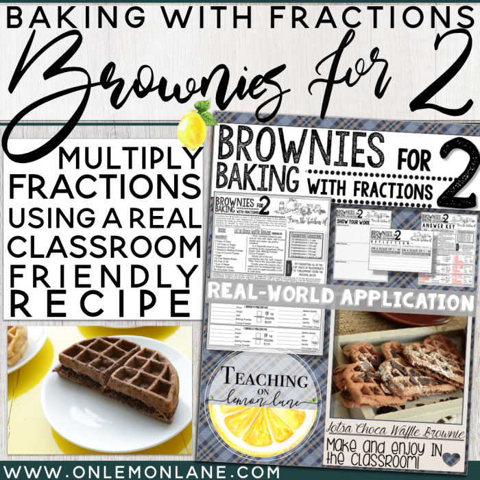 Third grade student practicing fractions using a recipe themed math worksheet