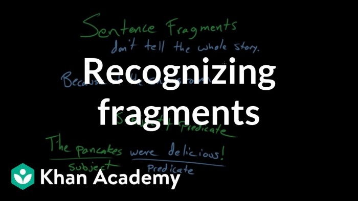 Recognize a Fragment When You See One! educational worksheet for reading skills Worksheet for identifying sentence fragments and rewriting them into complete sentences for fourth graders
