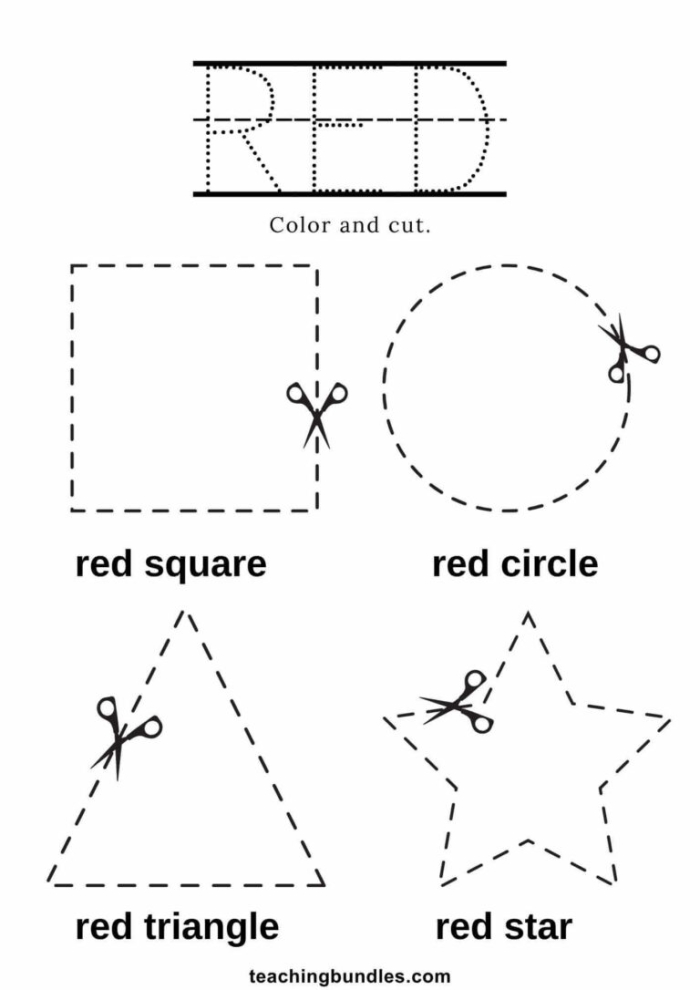 Explore the Color Red: Fun Worksheet for Preschoolers A Pre-K worksheet featuring activities about the color red and apples