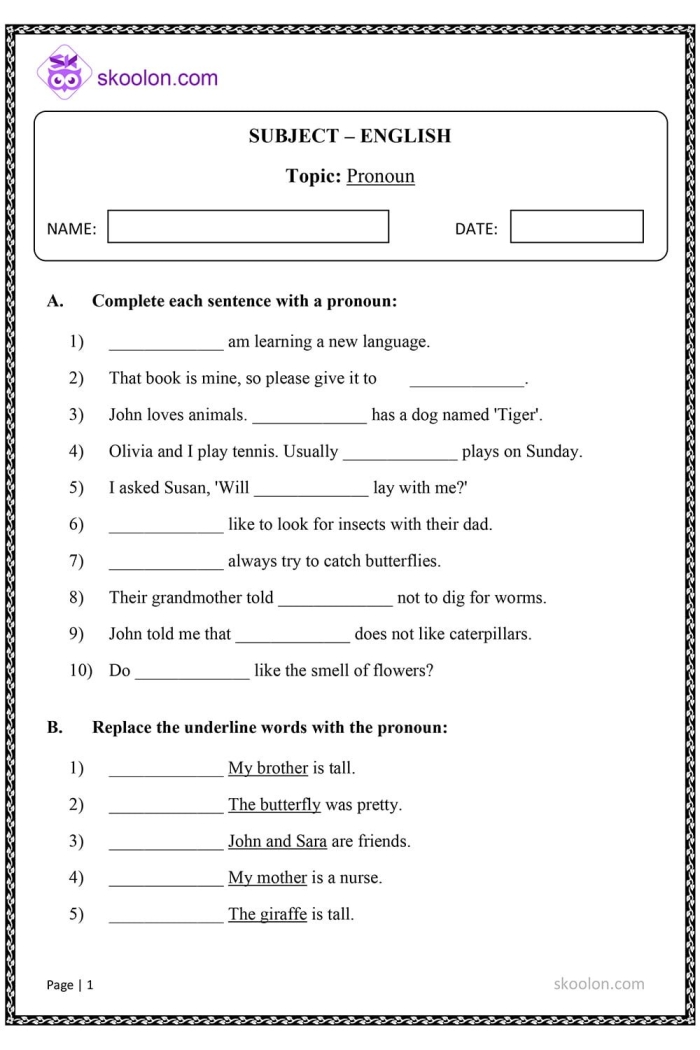 Advanced Pronoun Review Worksheet Image 9 Sixth grade students completing an advanced pronoun review worksheet on reflexive and intensive grammar