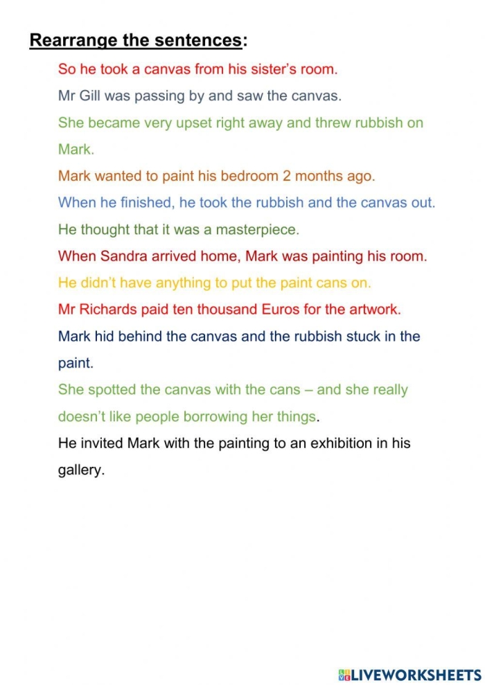 Sixth grade students identifying Italian Renaissance artists and their famous masterpieces on a worksheet