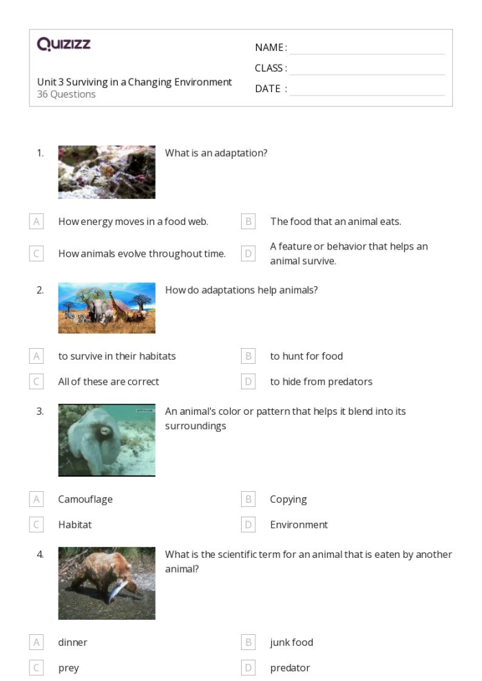 Sixth grade science worksheet showing illustrations of animal life cycles and reproductive behaviors