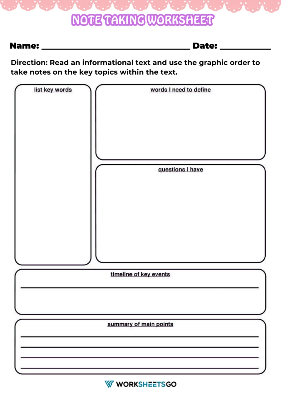 Research Graphic Organizer Note Taking Worksheet 9 for Fractions Informational Writing Sixth grade informational essay research graphic organizer note taking worksheet number nine