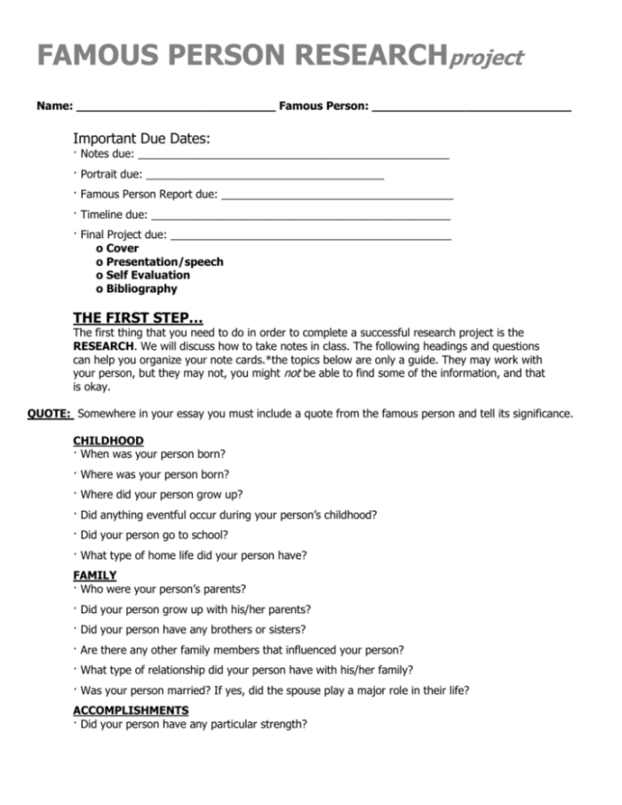 Graphic organizer for researching an important person, designed for third graders to collect and organize information. Research an Important Person worksheet for third-grade students to enhance their learning experience.