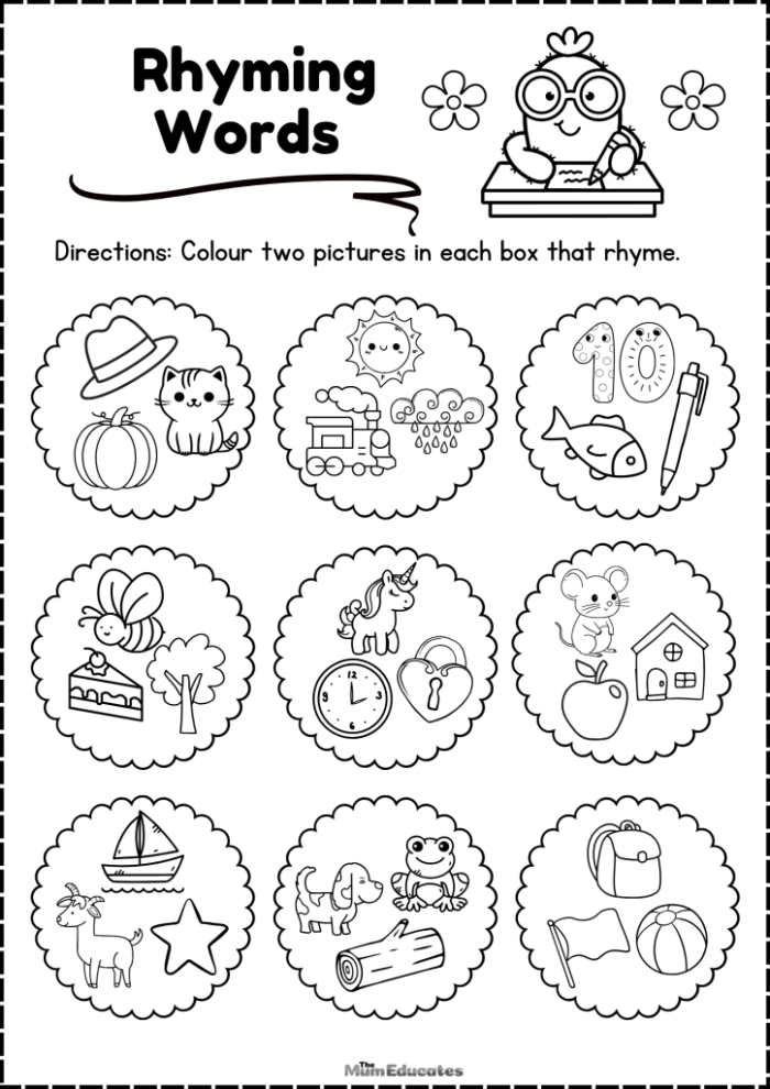 Learning Rhyming Words with Can: Colorful Paint-by-Numbers Worksheet for Early Readers Kindergarten student coloring rhyming words activity with can-themed illustrations and paint-by-numbers style sections
