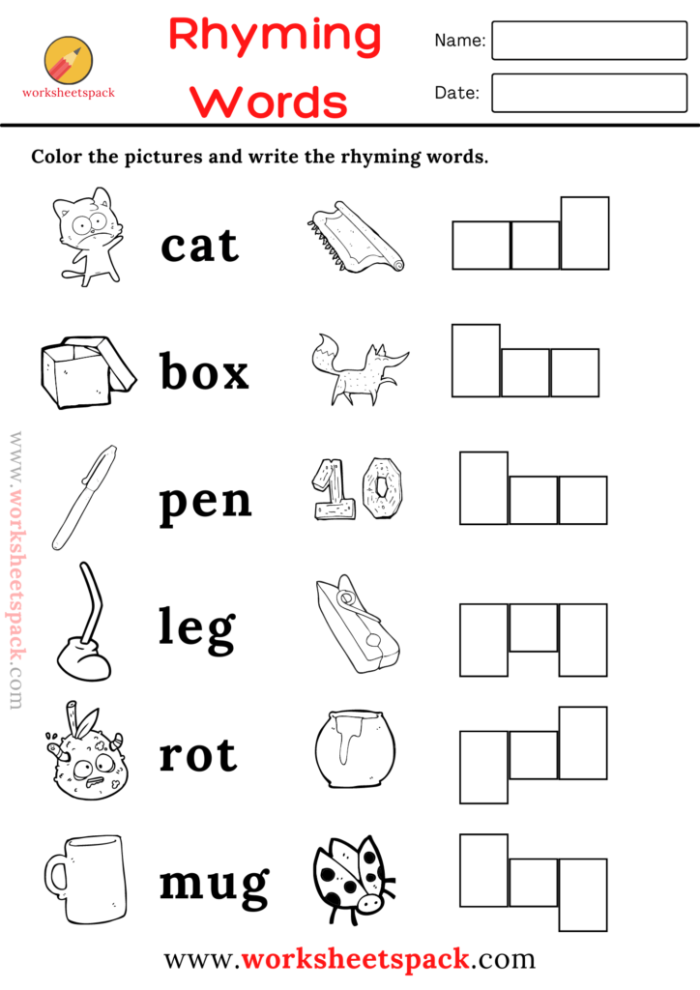 Rhyming Words Matching Worksheet for First Grade Reading Practice First grade student completing a rhyming words matching worksheet to improve reading skills