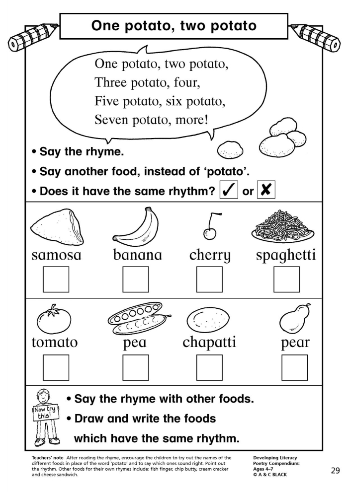 Worksheet on rhythm in poetry featuring "Casey at the Bat" for third graders