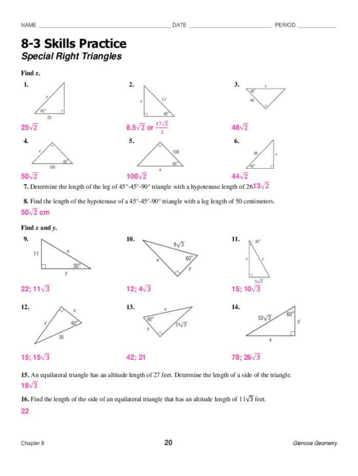 Right Triangles Practice Finding Area Worksheet for Sixth Grade Geometry Sixth grade geometry worksheet featuring multiple right triangles for students to practice calculating area