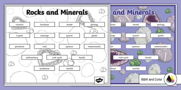 Sixth grade students matching rock cycle vocabulary terms to definitions on a science worksheet