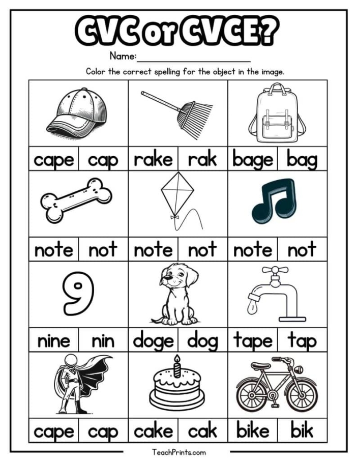 Engaging phonics worksheet to enhance vocabulary through dice word building Worksheet featuring the Roll a Word: Long I CVCe activity for first graders