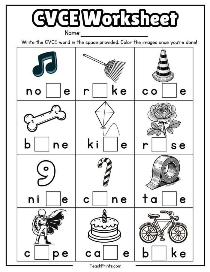 Engaging phonics practice with a dice for vocabulary building Worksheet featuring the "Roll a Word: Long I CVCe" activity for first graders