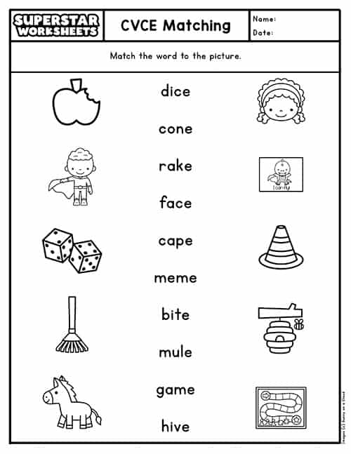 Engaging Roll a Word phonics worksheet for first graders to enhance reading skills Long I CVCe worksheet featuring a fun dice activity for vocabulary building