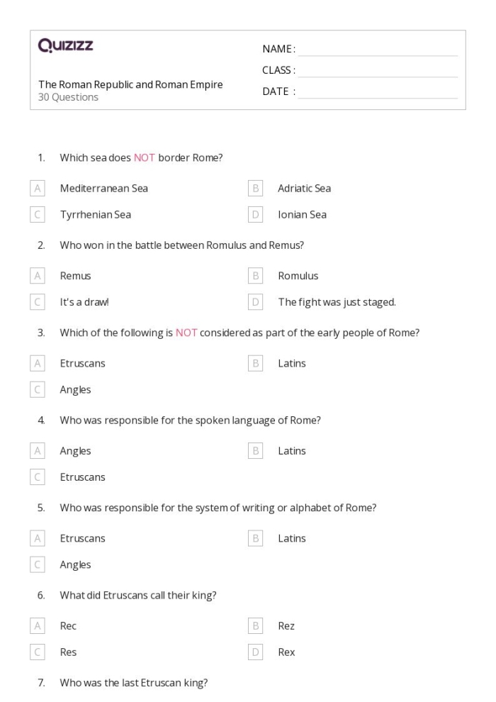 Educational resource for understanding the Roman Republic's organization Worksheet illustrating the structure of the Roman Republic for sixth graders