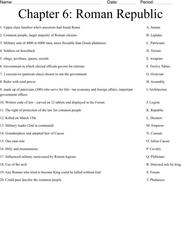 Sixth grade worksheet comparing government structures of ancient Rome and modern United States with Venn diagram