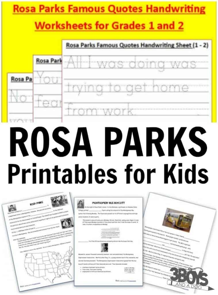 Rosa Parks historical heroes math worksheet for second grade students featuring algebra problems