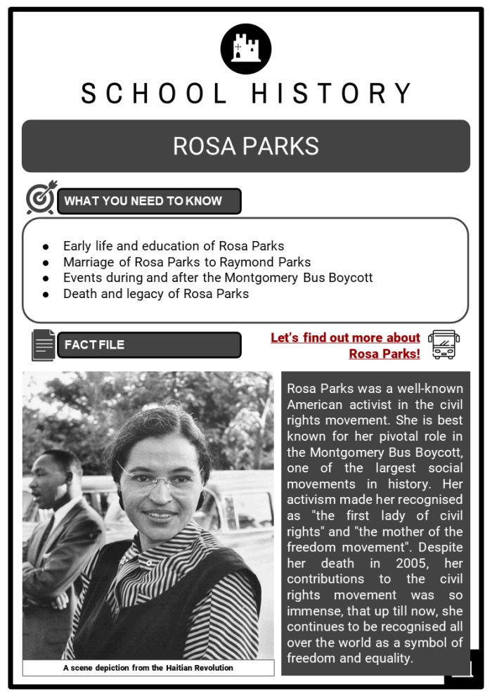 Second grade math worksheet featuring a portrait of Rosa Parks for students learning algebra