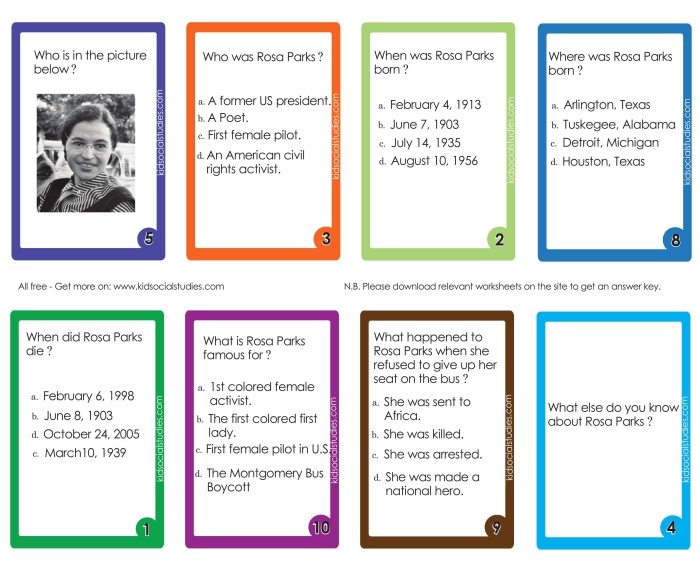 Rosa Parks worksheet for second graders focusing on her role in civil rights