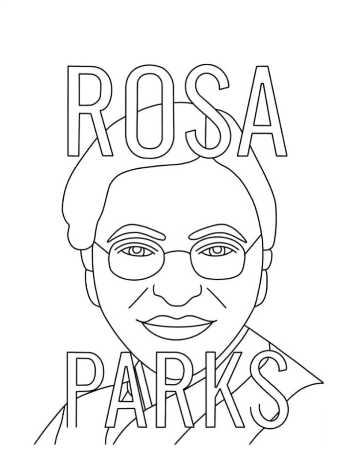 Second grade math worksheet featuring a portrait and timeline of Rosa Parks for algebra practice