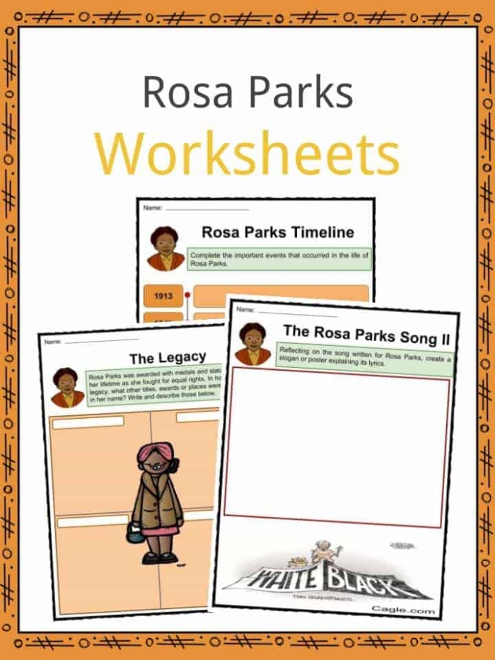 Children engaging with the Rosa Parks: Historical Heroes worksheet in an algebra lesson. Educational worksheet highlighting the impact of Rosa Parks on civil rights.