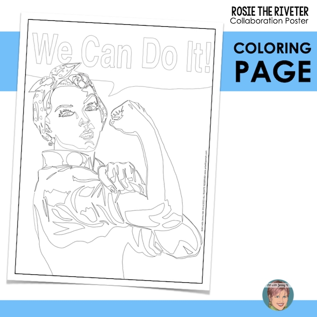 Addition worksheet for Second Grade Coloring page featuring Rosie the Riveter, a symbol of female empowerment for kids. Rosie the Riveter Coloring Page Worksheet for Second Grade Addition.