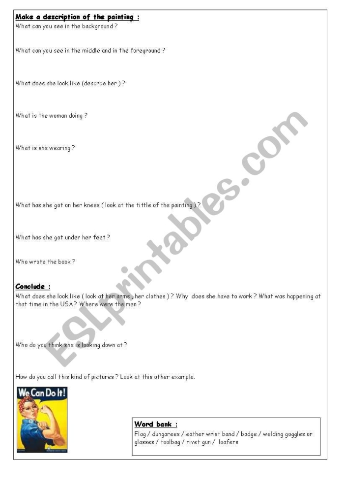 Rosie the Riveter History Lesson Worksheet for Fifth Grade 15 Fifth grade students completing a social studies worksheet about Rosie the Riveter and the World War II effort