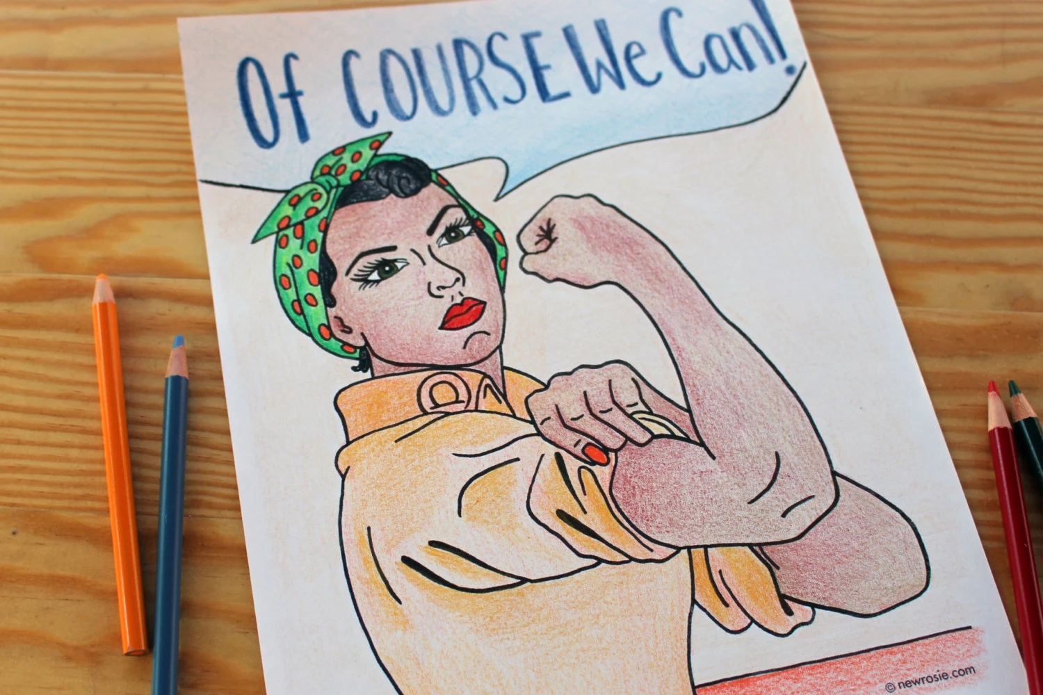 Worksheet for second graders to explore addition with Rosie the Riveter coloring activity Coloring page featuring Rosie the Riveter, a symbol of female empowerment for kids