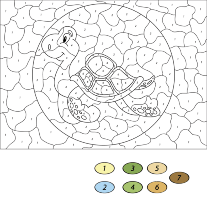Rounding Color by Number Sea Turtle and Sea Stars Worksheet 19 Third grade math worksheet featuring a sea turtle and stars for practicing rounding to the nearest hundred