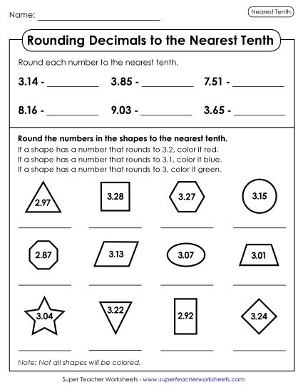Rounding Color by Number Sea Turtle and Sea Stars Worksheet 16 Third grade math worksheet featuring a sea turtle and stars for practicing rounding to the nearest hundred