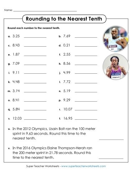 Rounding Decimals Practice Activity 25 for Elementary Math Learners Fifth grade math worksheet showing decimal rounding practice problems and value comparison exercises for students