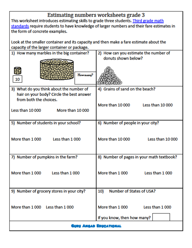 Third grade math worksheet for practicing rounding and estimating sums in space-themed equations