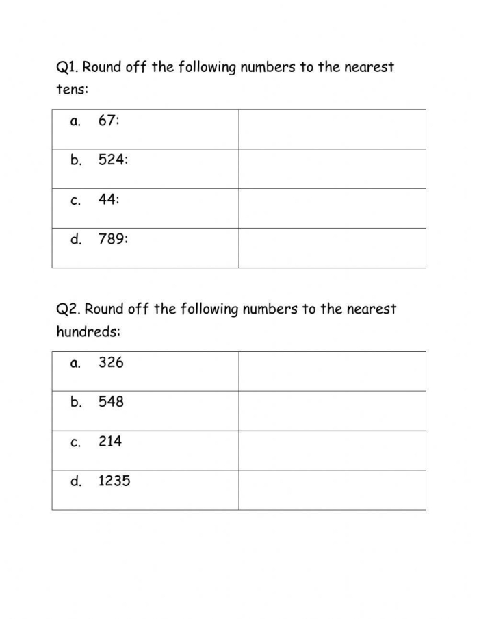 Rounding to the Nearest 10 Math Practice Worksheet 8 Third grade math worksheet for rounding numbers to the nearest ten