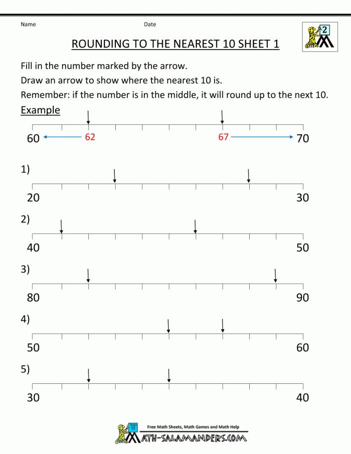 Rounding Around the World worksheet for third graders focusing on three-digit number rounding