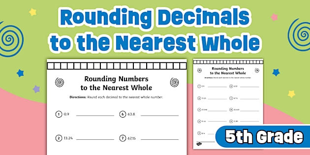Third grade math worksheet featuring practice problems for rounding numbers to the nearest ten and hundred