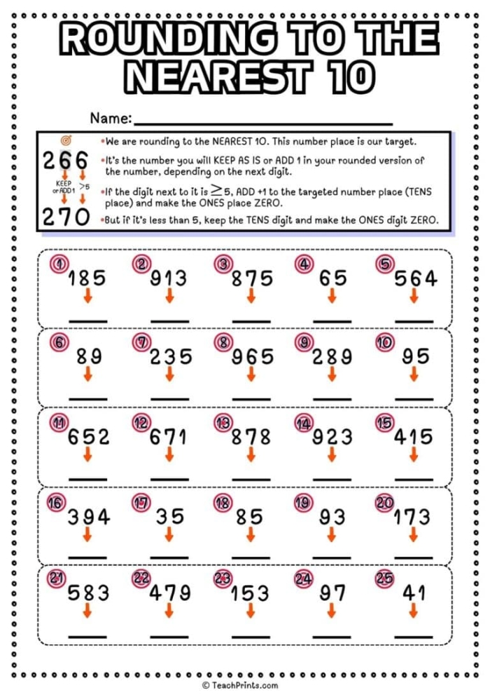 Ratios and Proportions worksheet for Third Grade Rounding to the Nearest 10 worksheet for Third Grade