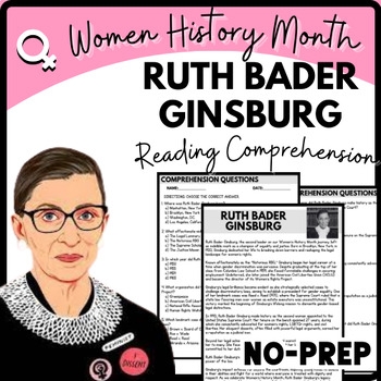 Image 14: Ruth Bader Ginsburg Supreme Court Justice biography educational worksheet Ruth Bader Ginsburg Biography worksheet for fifth grade students learning about the second female Supreme Court Justice